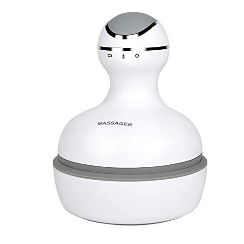 Masajeador Eléctrico de Cabeza de Cuero Cabelludo Masajeador Portátil de Mano 4 Cabezas con 84 Nodos para Estimular el Crecimiento del Cabello, Masajeador Recargable Impermeable para el Cuerpo