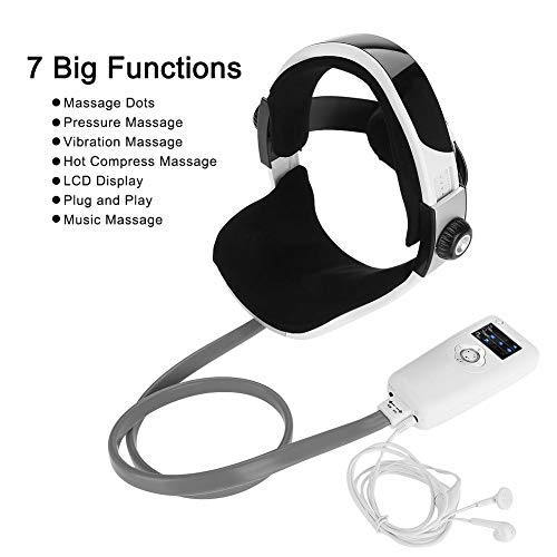 Masajeador eléctrico de la cabeza, multi-direccional de la vibración neumática inteligente con sendación de presión como dedos, masaje de relajación con música relajante, masajedor de casco
