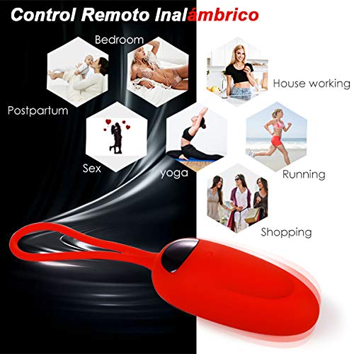 Masajeador para Mujer, 12 Modos de Frecuencia Inalámbrico Control Remoto, Silicona Suave, Impermeable, Carga USB