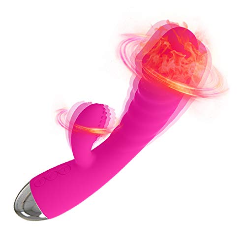 Másájeádor para Mujer, Másájeádor Portatil Electrica con 10 Modos de Frecuencia, Dos Motores, Calefaccion, Siliconá Suáve, Másájeádor para Mujer Púñtó G Impérméablé, Carga Magnético USB, Silencioso