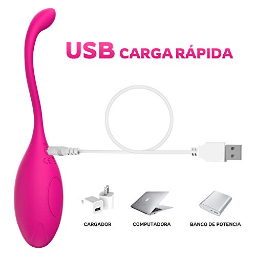 Masajeador Portátil, 10 Modos de Frecuencia, Silicona Suave, Impermeable, Carga USB