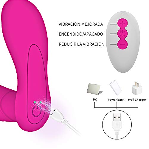 Másajéádor Portatil, Másajéádor Actualizado con Mandó a Distancia para Mujéres, 10 Modos de Másájé, Recargable USB Magnético Cable Cargador, Material de Sílíconá, 100% Impérmeable, Calefaccion