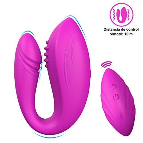 Masajeador Portátil Mujer para la Relajación, Masajeador Inalámbrico con 12 Modos de Masaje y Motor Dual, Silicona Médica, 100% Impermeable, USB Rápido Recargable