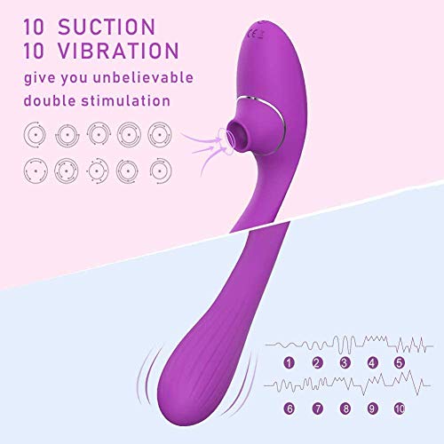 Mạsajeạdor Portátil Succiónạdọr de Clítórîs,3 En 1 Vībrǎdøręș Sęxụạl para Mujęr Puņțó Ġ y Clítøríș, Vībrǎdør Mǎsǎjeǎdor para Mujer Grandes, USB Recargable con Silencioso 10 Modós de Vibrạción Succión