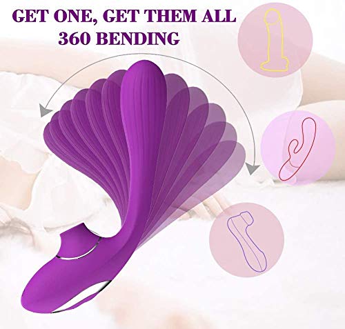 Mạsajeạdor Portátil Succiónạdọr de Clítórîs,3 En 1 Vībrǎdøręș Sęxụạl para Mujęr Puņțó Ġ y Clítøríș, Vībrǎdør Mǎsǎjeǎdor para Mujer Grandes, USB Recargable con Silencioso 10 Modós de Vibrạción Succión