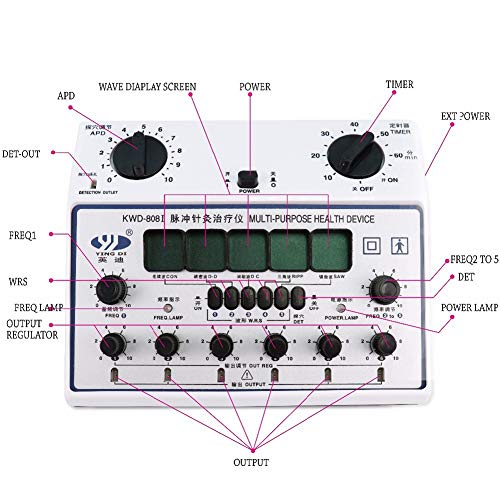 Masajeador Profesional TENS de 6 Canales Estimulador Muscular Equipo de Terapia de Acupuntura Masajeador Corporal Meridiano Máquina de Fisioterapia Electroestimulador Muscular de Relajación Acupuntura