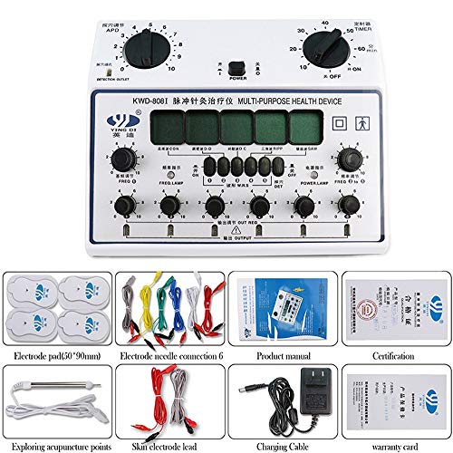 Masajeador Profesional TENS de 6 Canales Estimulador Muscular Equipo de Terapia de Acupuntura Masajeador Corporal Meridiano Máquina de Fisioterapia Electroestimulador Muscular de Relajación Acupuntura
