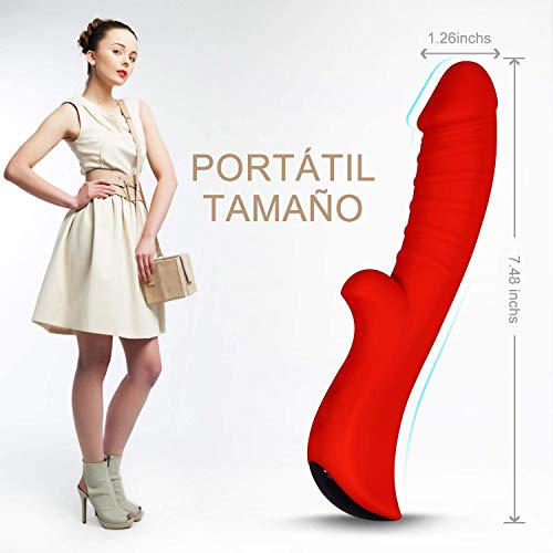 Masajeador Silicona,Eléctrica Massager,10 patrones,Carga por USB