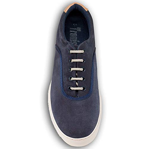 Masaltos Zapatos con Alzas para Hombre. Aumentan Altura hasta 7 cm. Fabricados EN Piel. Modelo Brooklyn (40, Azul)