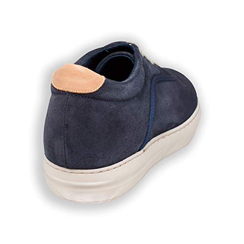 Masaltos Zapatos con Alzas para Hombre. Aumentan Altura hasta 7 cm. Fabricados EN Piel. Modelo Brooklyn (40, Azul)