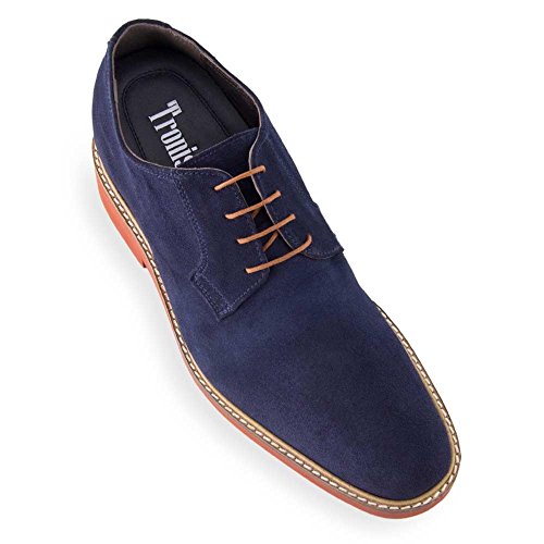 Masaltos Zapatos de Hombre con Alzas Que Aumentan Altura Hasta 7 cm. Fabricados EN Piel. Modelo Corby A Azul 38