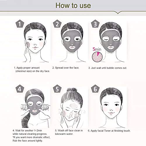 Máscara de Arcilla, HailiCare Máscara de Barro Burbujas Carbonato Bubble Clay Mask Hidratante Limpieza Profunda Cuidado de la Piel 100g