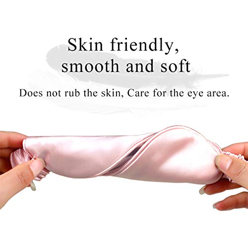 Máscara de dormir de seda suave con sombra de ojos, portátil, para viaje, transpirable, para dormir