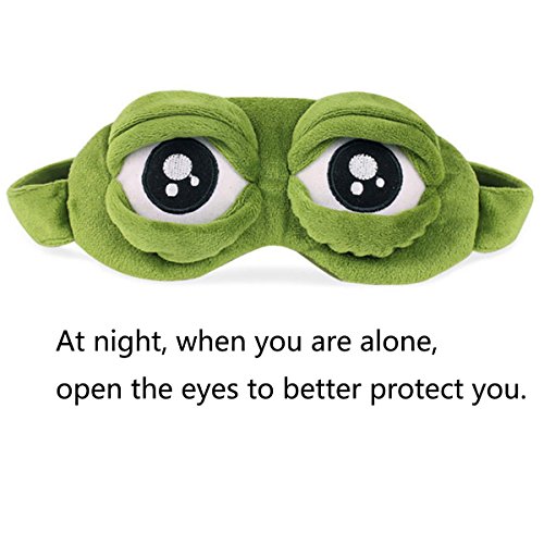 Máscara de ojo / gafas de sueño, CLKJCAR Rana Máscara de ojo, correas ajustables para los hombros y bolsillos interiores para amigas, hombres, mujeres, familias y niños (protección para los ojos)