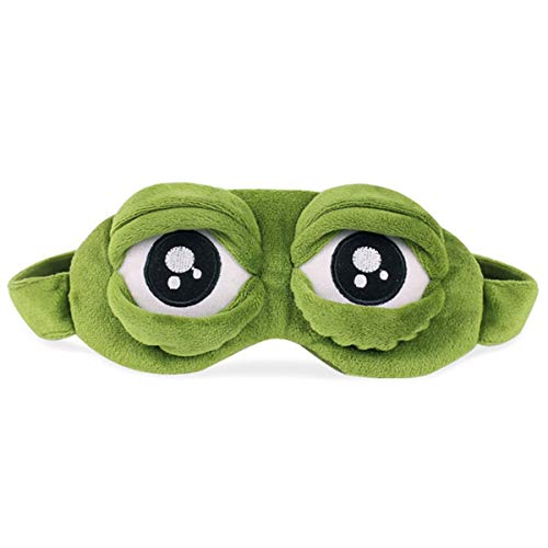 Máscara de ojo / gafas de sueño, CLKJCAR Rana Máscara de ojo, correas ajustables para los hombros y bolsillos interiores para amigas, hombres, mujeres, familias y niños (protección para los ojos)