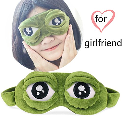 Máscara de ojo / gafas de sueño, CLKJCAR Rana Máscara de ojo, correas ajustables para los hombros y bolsillos interiores para amigas, hombres, mujeres, familias y niños (protección para los ojos)