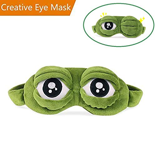 Máscara de ojo / gafas de sueño, CLKJCAR Rana Máscara de ojo, correas ajustables para los hombros y bolsillos interiores para amigas, hombres, mujeres, familias y niños (protección para los ojos)