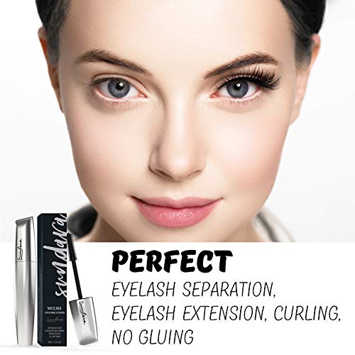 Mascara de pestañas 4D Silk Fiber Lash, Alargadora y Espesa, de Larga Duración, Negro Rímel Impermeable y Resistente a la Abrasión, Todo el Día Llena, Larga, Gruesa