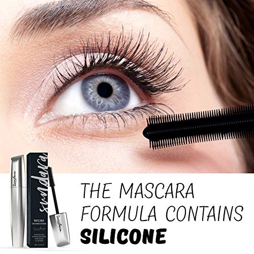 Mascara de pestañas 4D Silk Fiber Lash, Alargadora y Espesa, de Larga Duración, Negro Rímel Impermeable y Resistente a la Abrasión, Todo el Día Llena, Larga, Gruesa