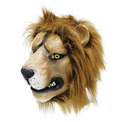 Máscara de rey león con diseño de animales para fiestas y eventos de la selva