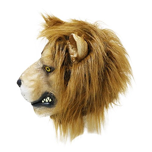 Máscara de rey león con diseño de animales para fiestas y eventos de la selva