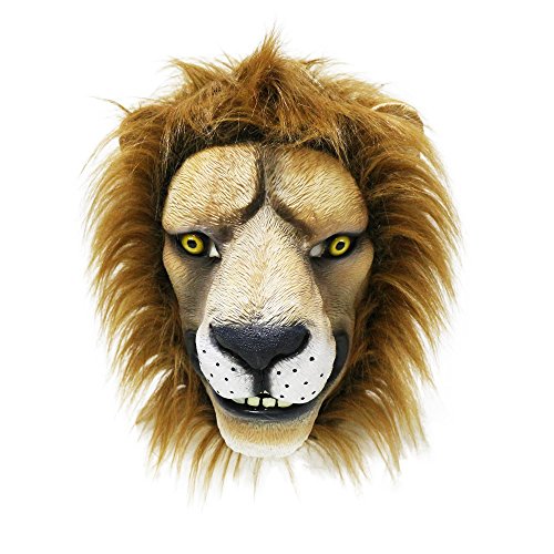 Máscara de rey león con diseño de animales para fiestas y eventos de la selva