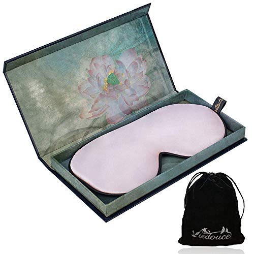 Máscara de Sueño, Antifaz para Dormir,Máscara de Noche,Ergonómico Máscara de Viaje Máscara para Los Ojos100% Seda Natural Opaco Ultra-douce para Dormir con Bolsa de Viaje