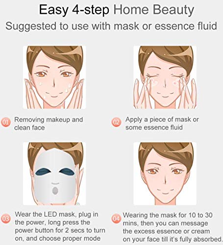 Máscara facial antiacné para terapia con luz led, terapia de fotones FT350 contra el acné, para el rejuvenecimiento de la piel, reduce granos e inflamaciones con luz azul/roja/naranja
