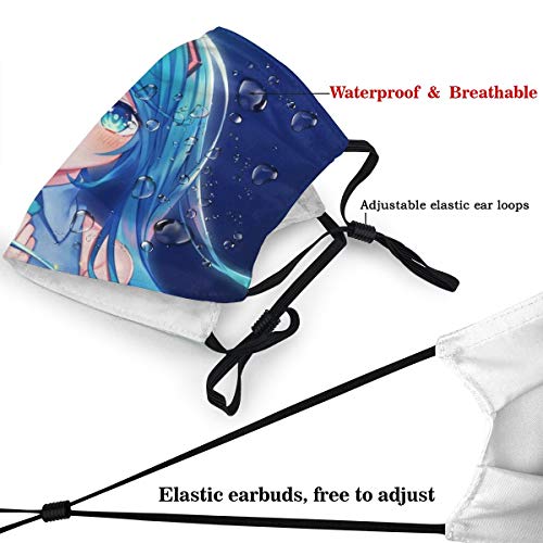 Máscara facial Hatsune Miku lavable reutilizable, para proteger la cara de la boca bandana pasamontañas máscara de polvo unisex gran regalo