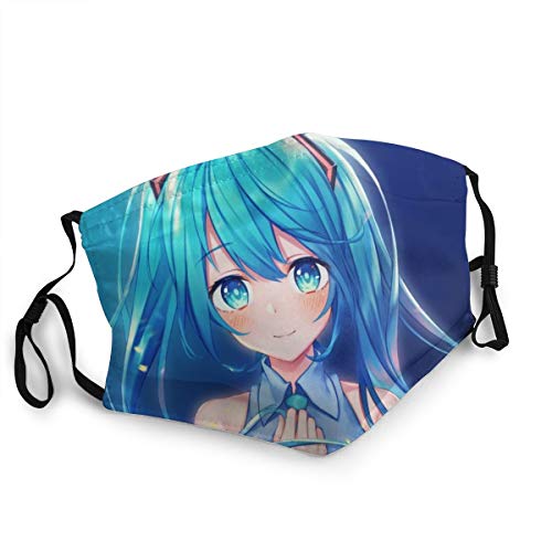 Máscara facial Hatsune Miku lavable reutilizable, para proteger la cara de la boca bandana pasamontañas máscara de polvo unisex gran regalo