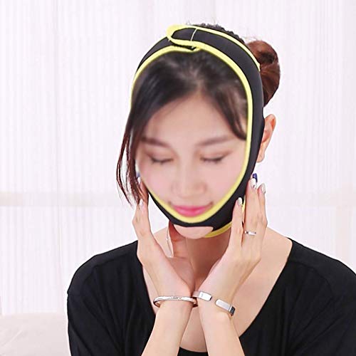 Máscara facial, hombres y mujeres Artefacto de estiramiento facial Vendaje de belleza Lifting Reafirmante Tamaño V Cara Doble mentón Máscara para dormir Incrustación Talla de seda Cinturón adelgazant