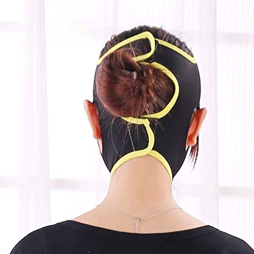 Máscara facial, hombres y mujeres Artefacto de estiramiento facial Vendaje de belleza Lifting Reafirmante Tamaño V Cara Doble mentón Máscara para dormir Incrustación Talla de seda Cinturón adelgazant