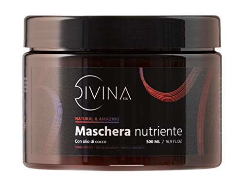 Máscara nutritiva con aceite de coco per el cabello afro rizado Natural&Amazing de DIVINA BLK (500ml)