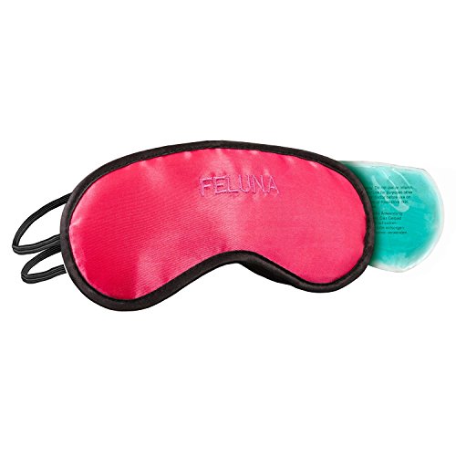 Máscara para dormir con almohada para enfriar los ojos Gafas para dormir con banda de goma ajustable y sensación de seda La almohada para enfriar ayuda con las migrañas (Rojo)