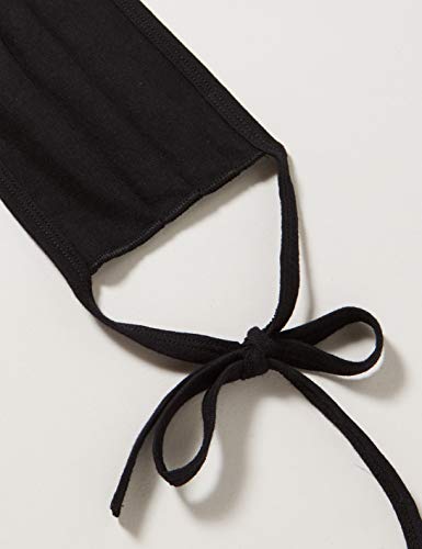 Máscara reutilizable de Oscar Apparels, 100% algodón con sello de BCI (Better Cotton Initiative) y Cinta Ajustable, Negra Adulto (10 pack)