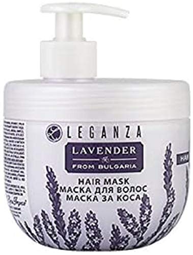 Mascarilla con Aceite Esencial Orgánico de Lavanda, de Leganza para Cabello Graso o Cuero Cabelludo Sensible 500 ml Con Dispensador Sin Parabenos Sin Siliconas