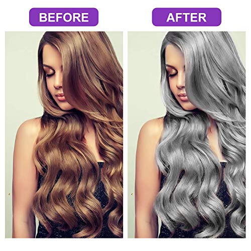 Mascarilla de Pelo Morado,No Yellow Mask, Para Tintes Color Platino, Blanco y Gris,Acondicionador y Reparación de Cabello Seco, Dañado y Decolorado