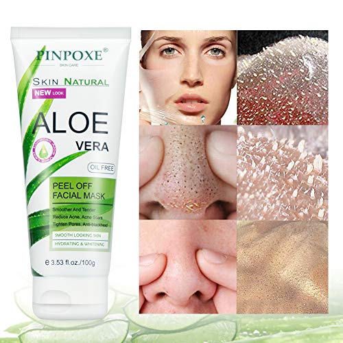 Mascarilla Exfoliante Facial, Peel Off Máscara, Máscara de Espinillas, Máscara Facial de Aloe Vera, Antiarrugas Mascarillas, Hidratar Piel, Eliminar Puntos Negros, Acné - 100ml