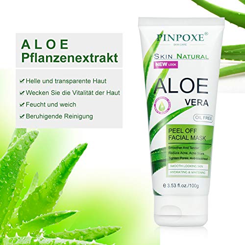 Mascarilla Exfoliante Facial, Peel Off Máscara, Máscara de Espinillas, Máscara Facial de Aloe Vera, Antiarrugas Mascarillas, Hidratar Piel, Eliminar Puntos Negros, Acné - 100ml