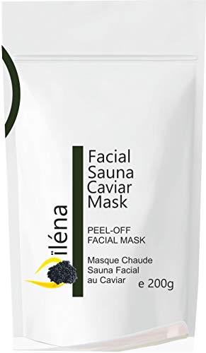 Mascarilla facial hidratante de alginato en polvo, removedor de espinillas Mascarilla puntos negros Mascarilla Vegan, sin aclarado, exfoliante 200 g (Máscara caliente de Caviar Sauna facial)