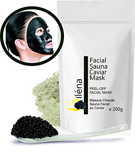 Mascarilla facial hidratante de alginato en polvo, removedor de espinillas Mascarilla puntos negros Mascarilla Vegan, sin aclarado, exfoliante 200 g (Máscara caliente de Caviar Sauna facial)