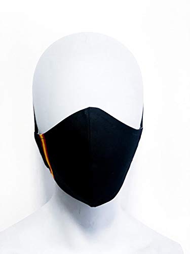 Mascarilla Higiénica multifunción, reutilizable, protección contra el polvo, algodón, talla M, MA02.NE1 NEGRA BANDERA DE ESPAÑA 1 CINTA