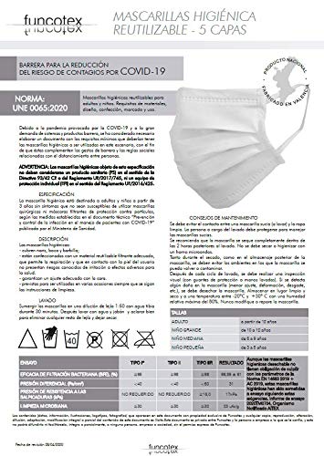 Mascarillas higiénicas 5 capas - Mascarillas lavables y reutilizables - Producto nacional (10 unidades)