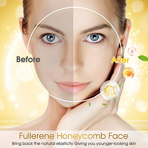 Mascarillas para el cuidado de la piel, hoja de mascarilla facial celular [10 PCS], extracto infundido de fullereno y jalea real, antienvejecimiento, reduce las líneas finas, antiarrugas