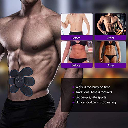 MASOMRUN Electroestimulador Muscular Abdominales, EMS Estimulador Muscular Abdominales Cinturón, ABS Estimulador Muscular para Bdomen/Brazo/Piernas/Glúteos