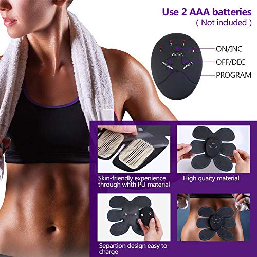 MASOMRUN Electroestimulador Muscular Abdominales, EMS Estimulador Muscular Abdominales Cinturón, ABS Estimulador Muscular para Bdomen/Brazo/Piernas/Glúteos