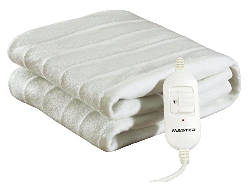 Master CE150 - Manta eléctrica (potencia de 60 W, 2 niveles de calor) color blanco, 150 x 80 cm