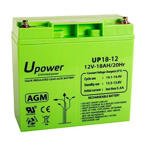 Master U-Power UP - Batería Plomo AGM 18Ah 12V