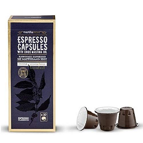 Mastihasense-Mastihashop, 10 Cápsulas de Espresso con Aceite de Chios Mastiha,Compatibles con Máquinas Nespresso