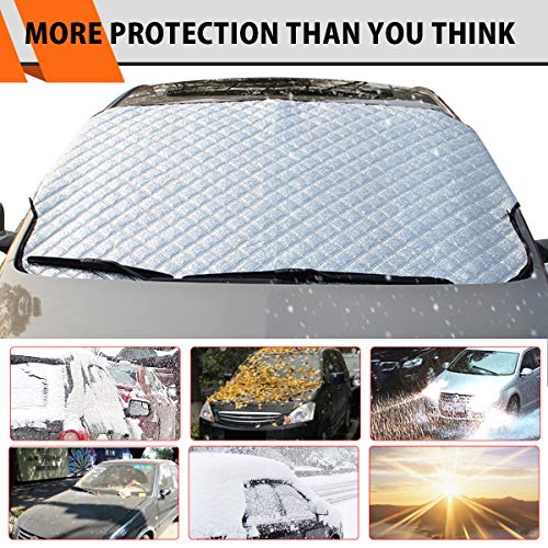 MATCC Protector de Parabrisas Cubierta de Nieve y de Sol Antihielo Funda de Parabrisa Universal para Coche